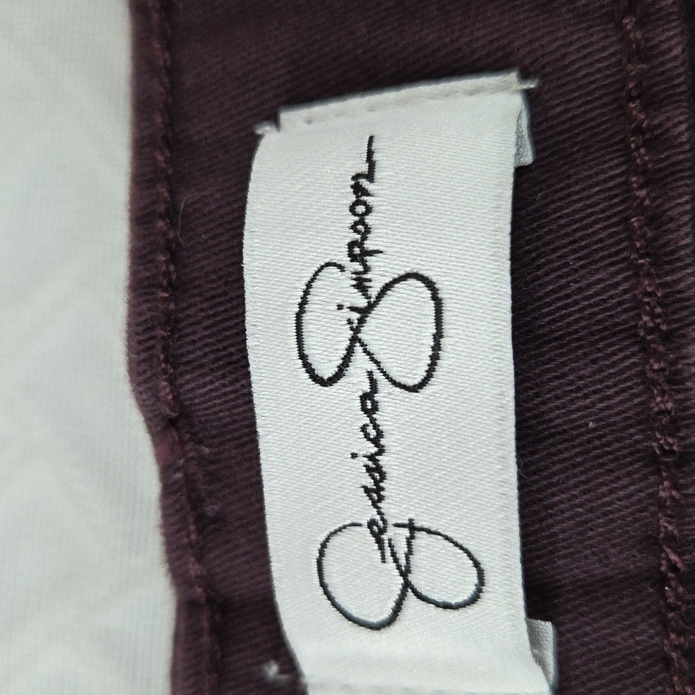 Jessica Simpsom High RISE Skinny ankle Pants Burgandy Size 12 NWT